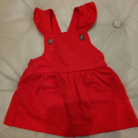 Adorable! Carter's Baby 2-Piece Red Jumper & Pink Shirt with Hearts 3 Mo - Picture 3 of 12
